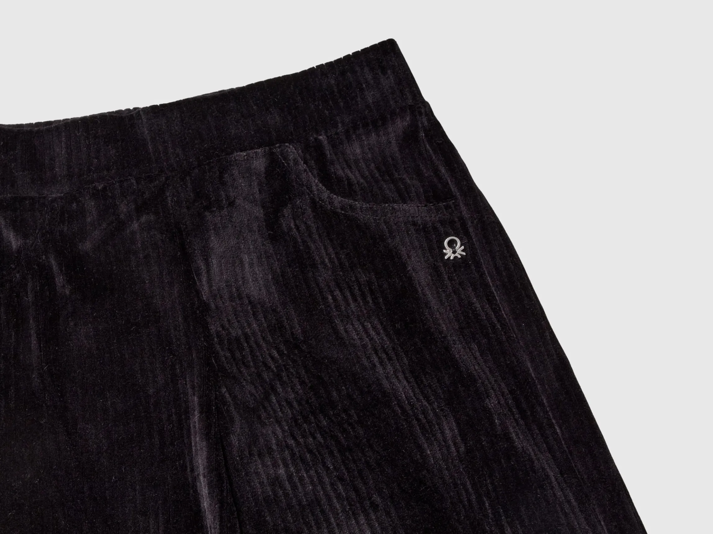 Chenille trousers with straight leg
