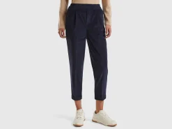 Chinos in velvet with stretch waist