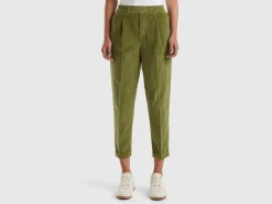 Chinos in velvet with stretch waist