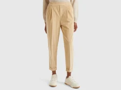 Chinos in velvet with stretch waist