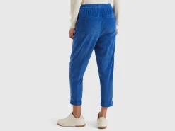 Chinos in velvet with stretch waist