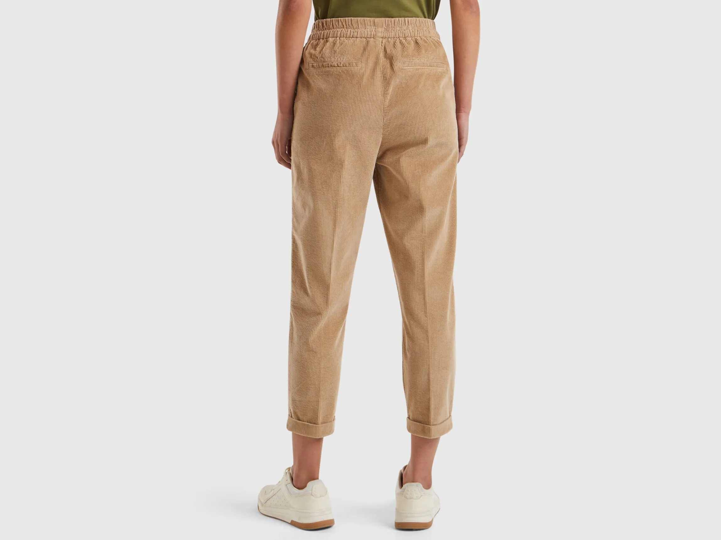 Chinos in velvet with stretch waist
