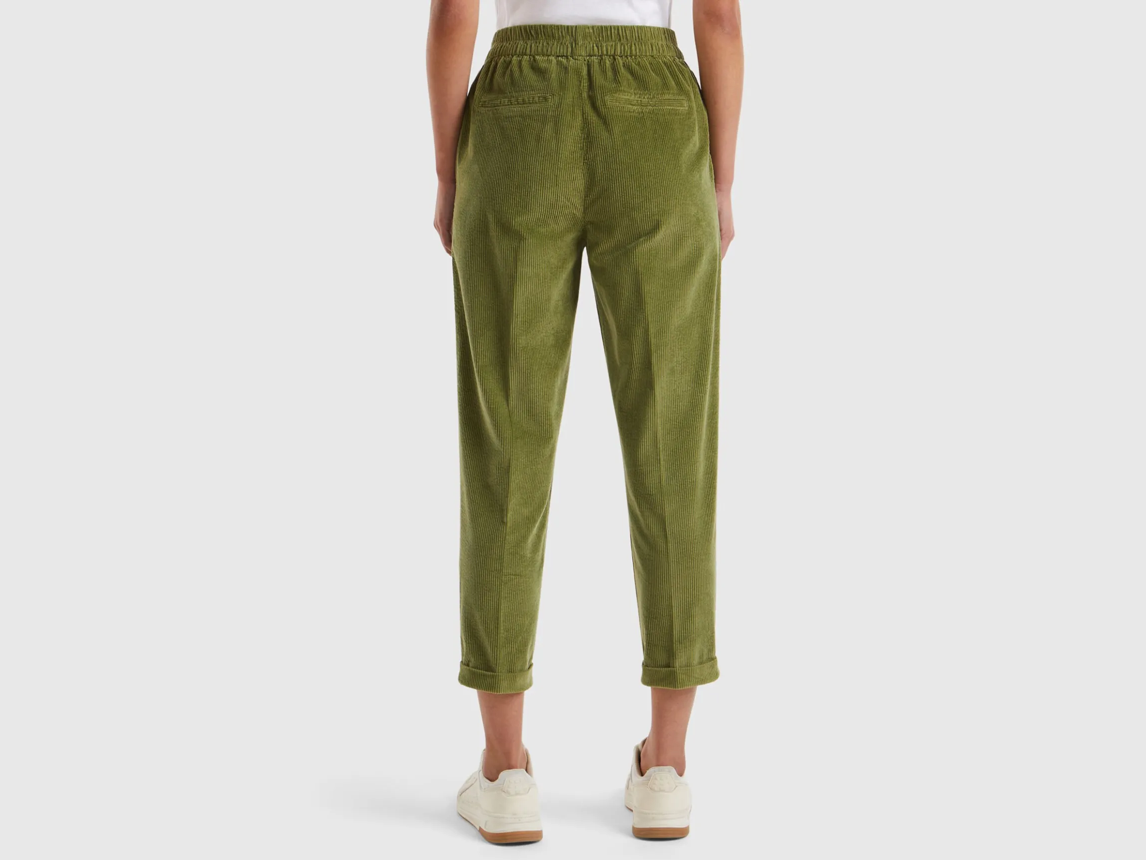 Chinos in velvet with stretch waist
