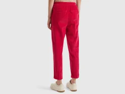 Chinos in velvet with stretch waist
