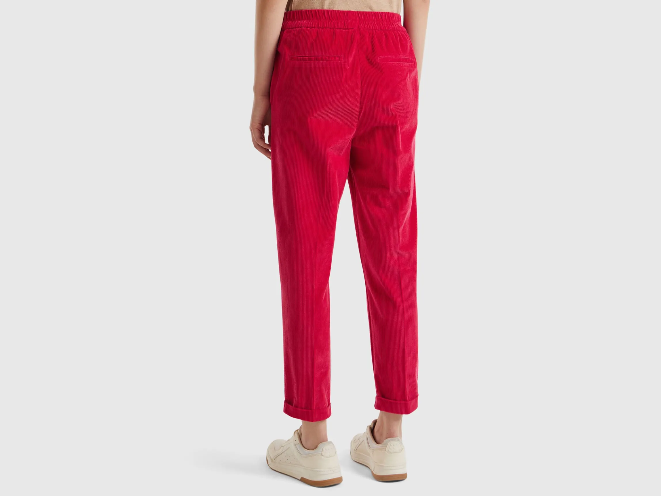 Chinos in velvet with stretch waist