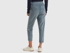Chinos in velvet with stretch waist