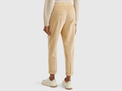 Chinos in velvet with stretch waist