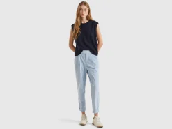 Chinos in velvet with stretch waist
