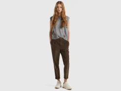 Chinos in velvet with stretch waist