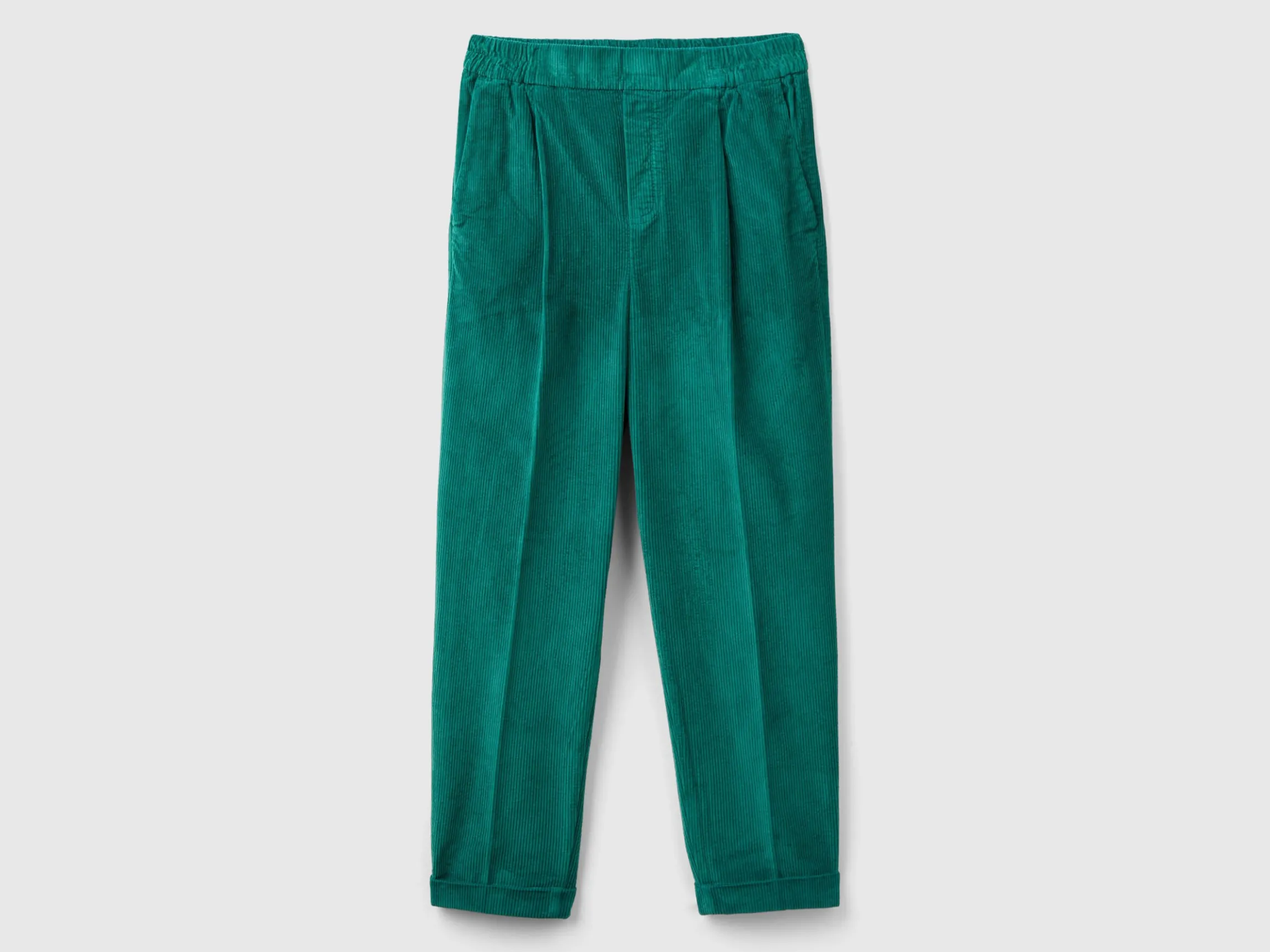 Chinos in velvet with stretch waist