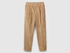 Chinos in velvet with stretch waist