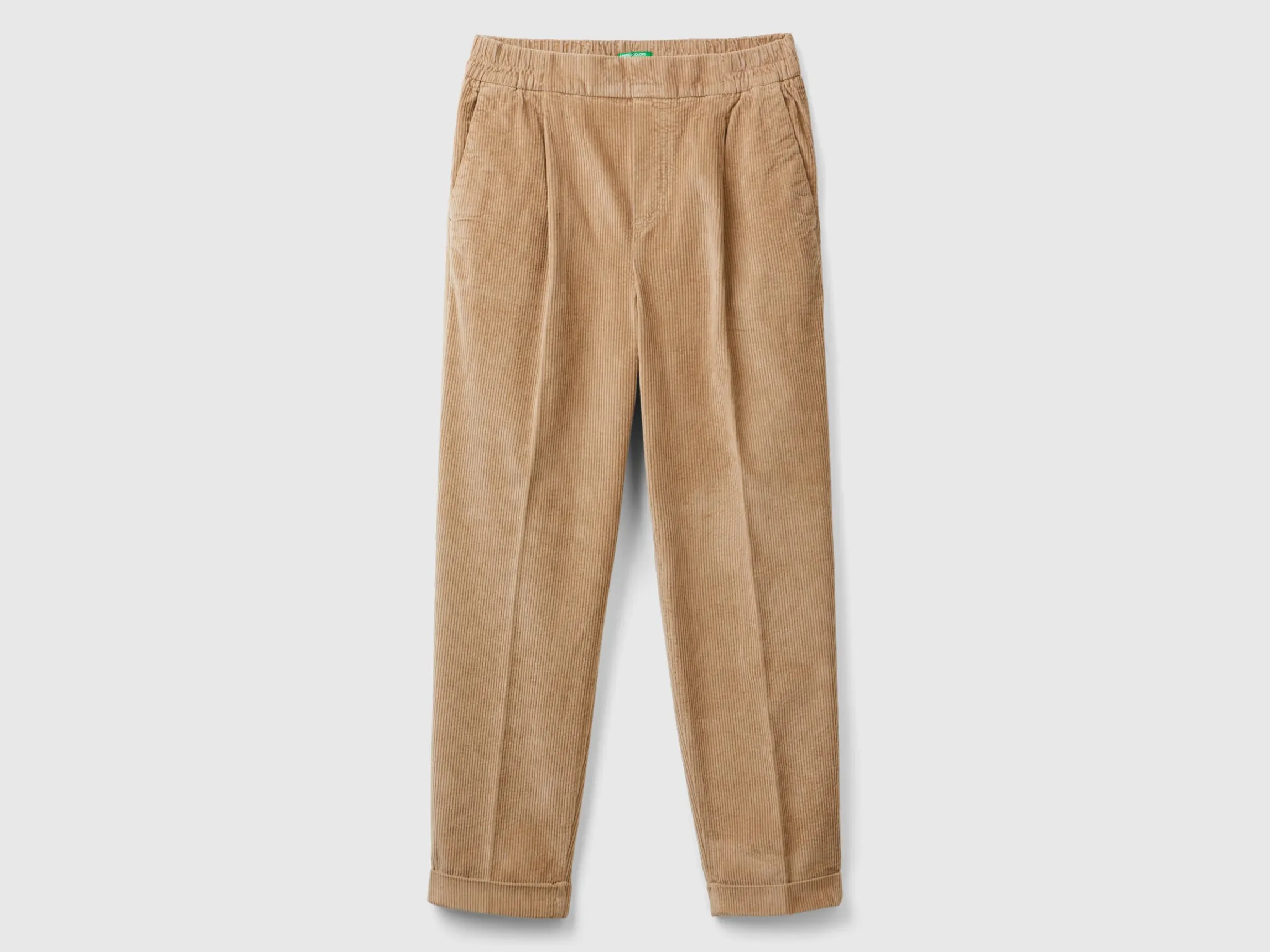 Chinos in velvet with stretch waist