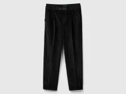 Chinos in velvet with stretch waist