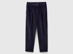 Chinos in velvet with stretch waist