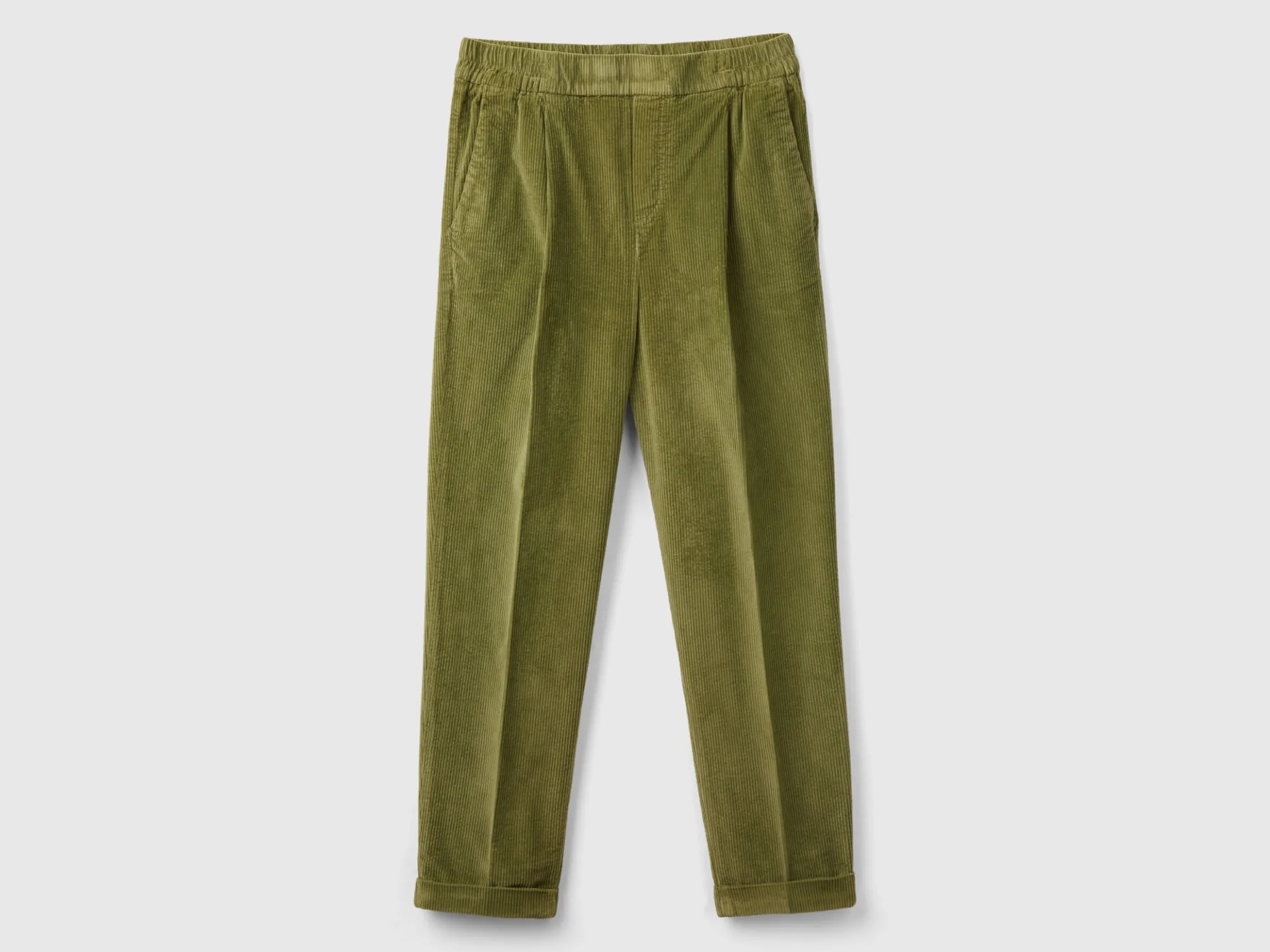 Chinos in velvet with stretch waist