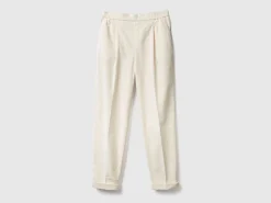Chinos in velvet with stretch waist
