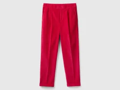 Chinos in velvet with stretch waist