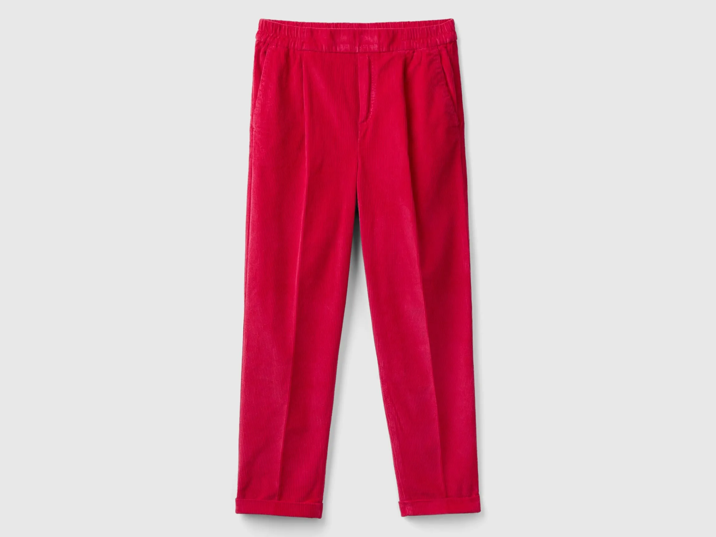 Chinos in velvet with stretch waist