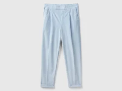 Chinos in velvet with stretch waist