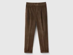 Chinos in velvet with stretch waist