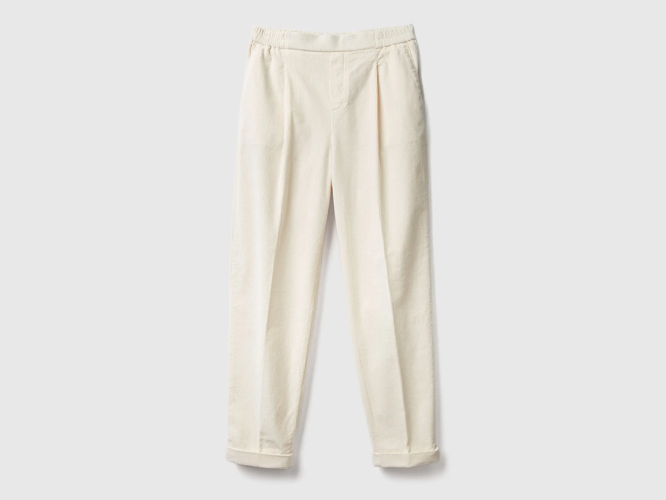 Chinos in velvet with stretch waist