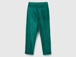 Chinos in velvet with stretch waist