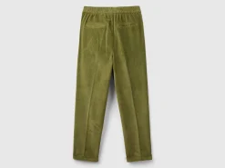 Chinos in velvet with stretch waist