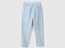 Chinos in velvet with stretch waist