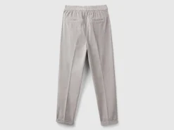 Chinos in velvet with stretch waist