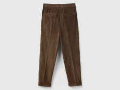Chinos in velvet with stretch waist