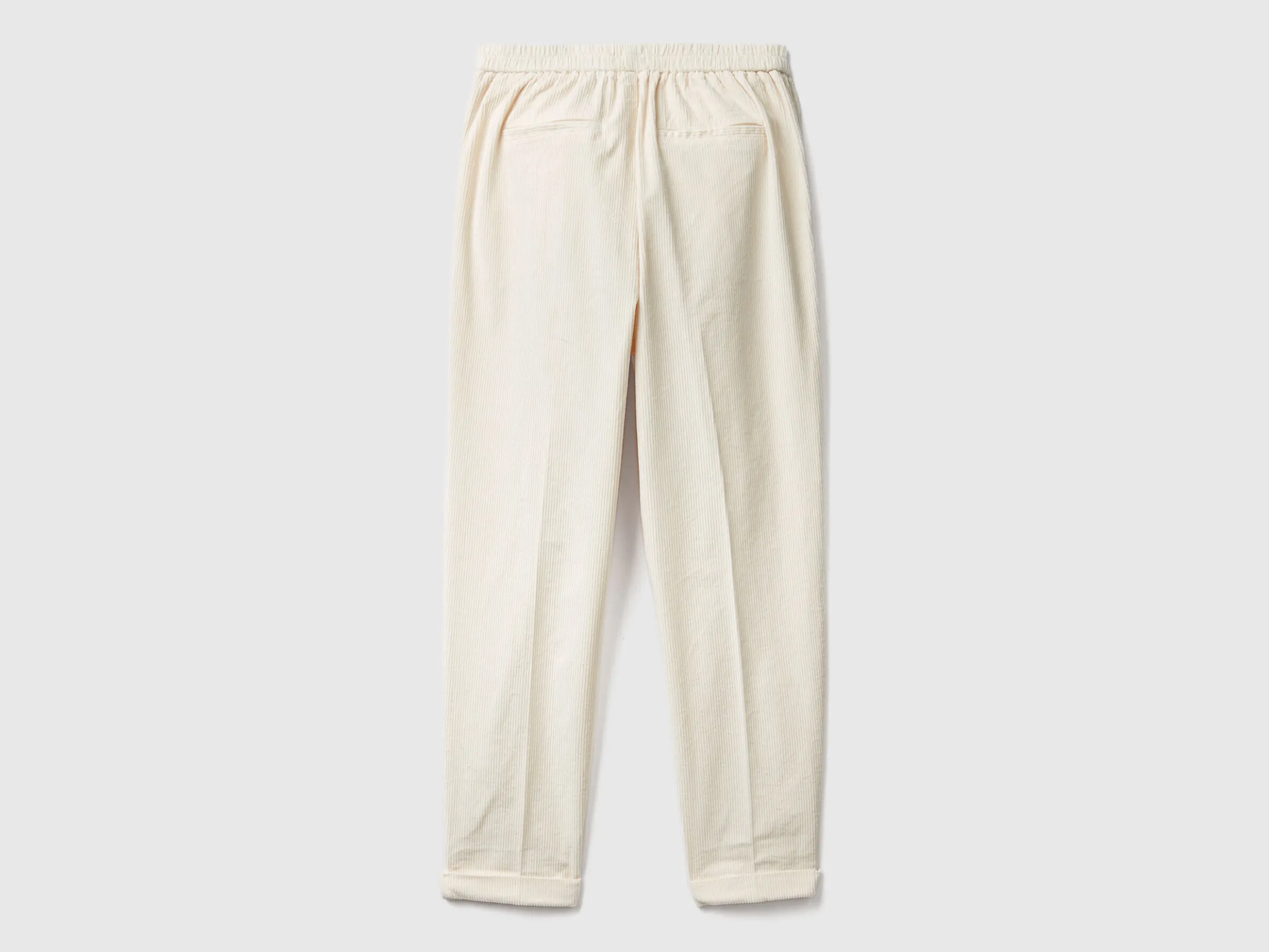 Chinos in velvet with stretch waist