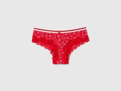 Christmas culotte-style underwear with lace