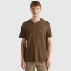 Coffee t-shirt in slub cotton