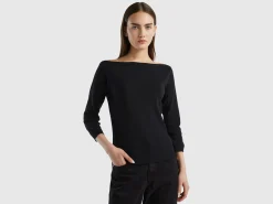 100% cotton boat neck sweater