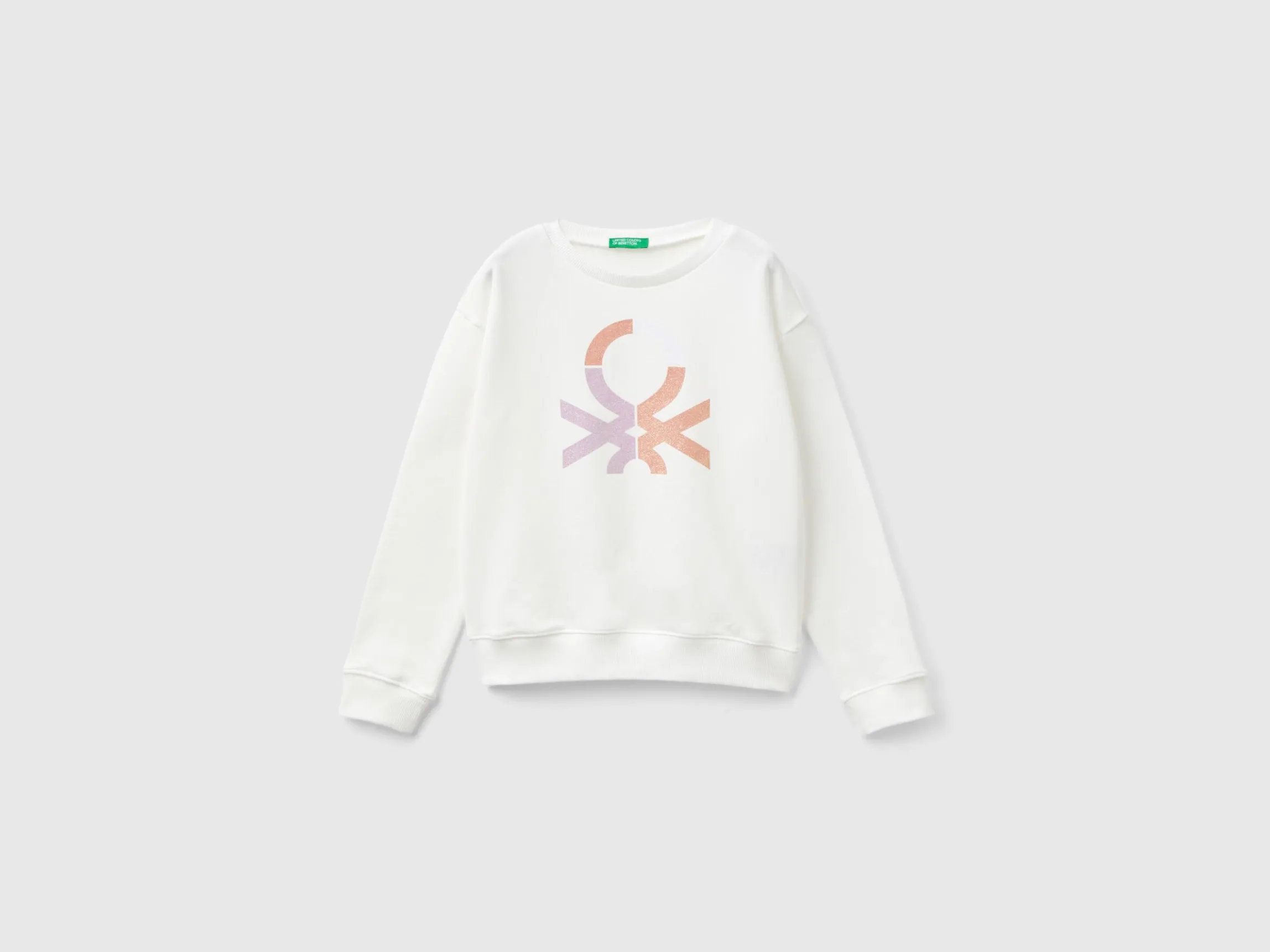 100% cotton sweatshirt with glittery logo