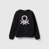 100% cotton sweatshirt with glittery logo
