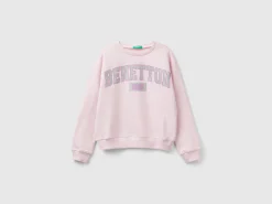 100% cotton sweatshirt with glittery logo