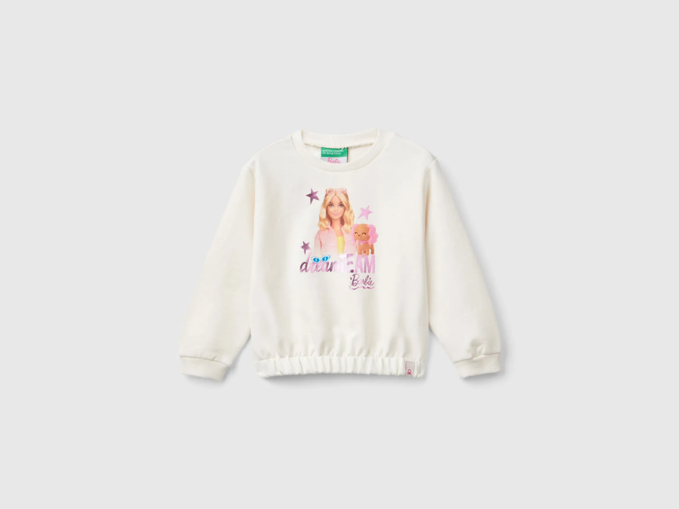 Cream Barbie sweatshirt with glossy print