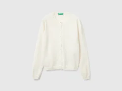 Cream cardigan in pure Merino wool