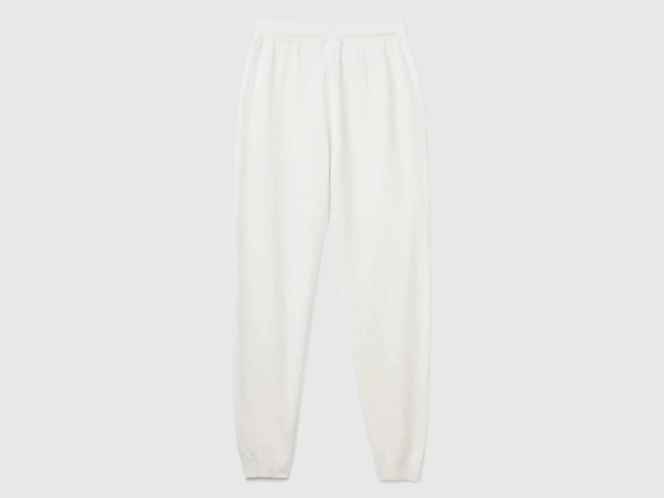 Cream sporty trousers in cashmere blend
