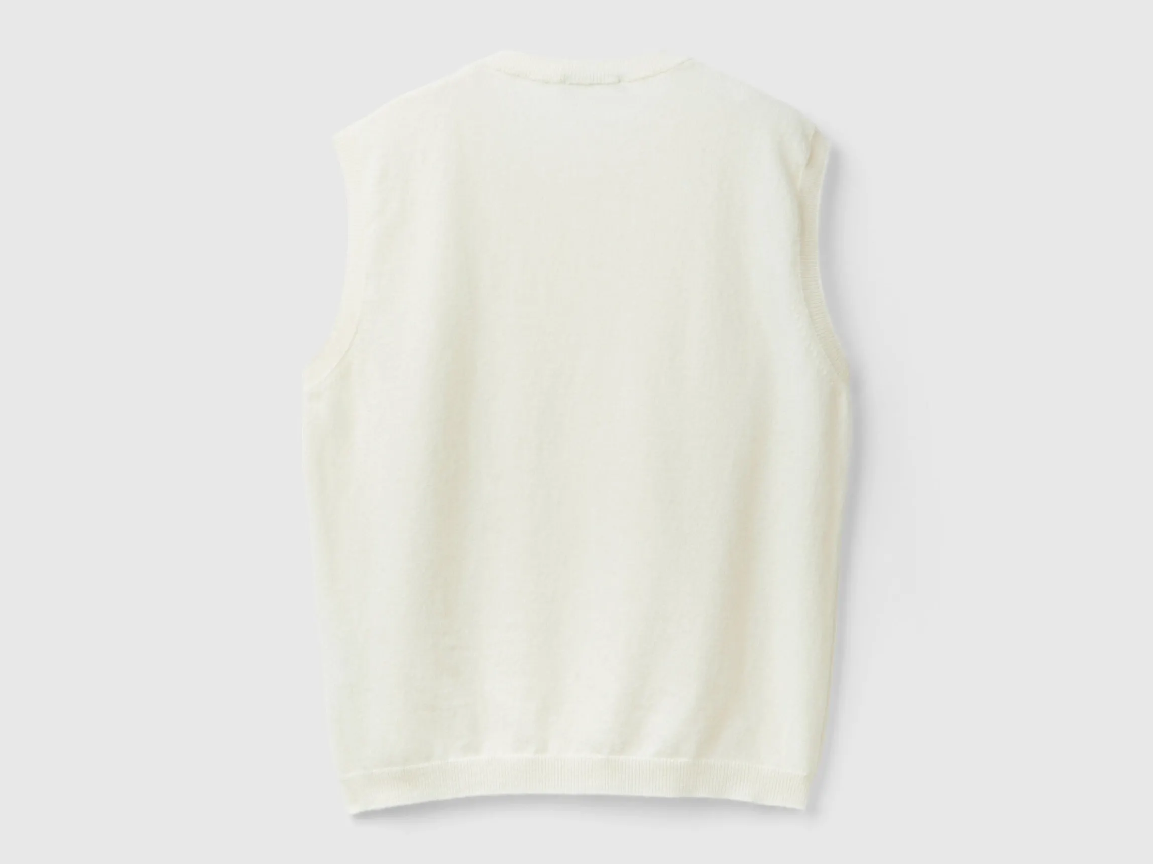 Cream vest in pure Merino wool