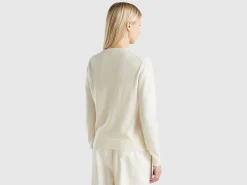 Cream white cardigan in pure cashmere