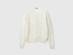 Cream white cardigan in pure cashmere