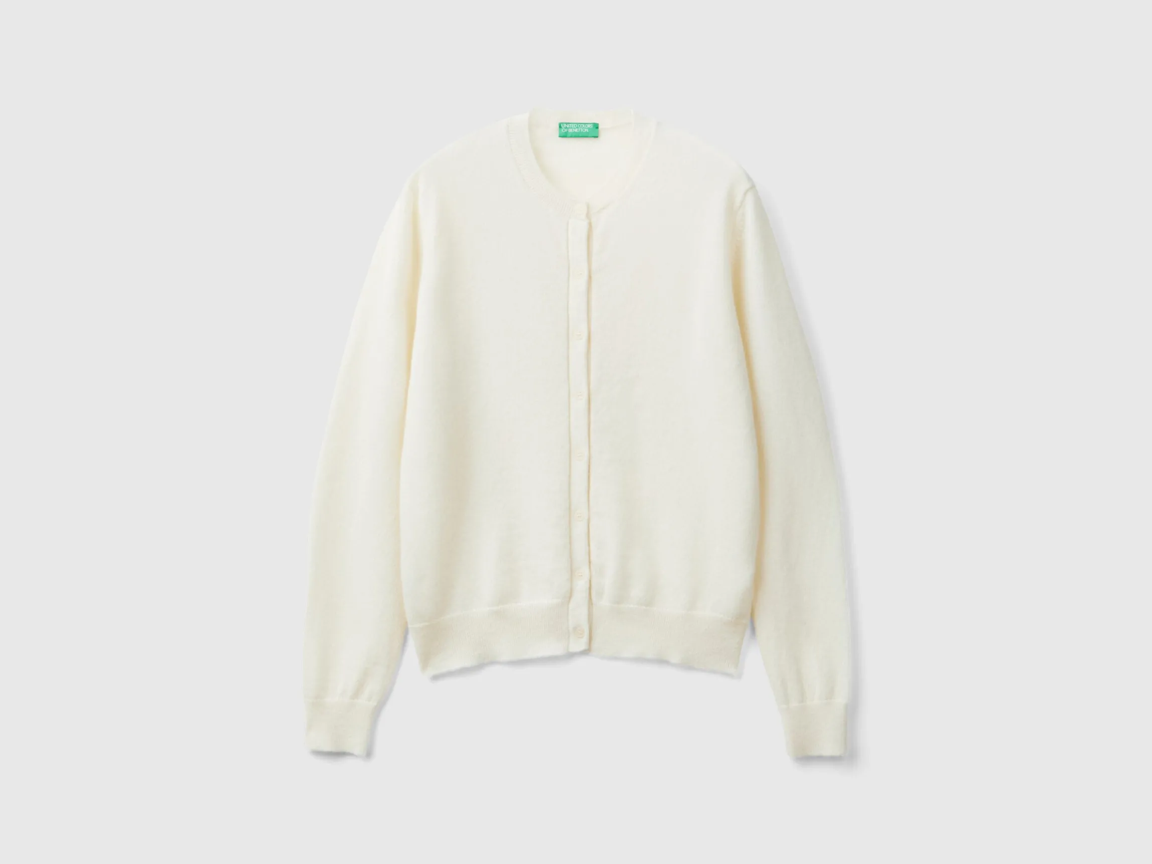 Cream white cardigan in pure cashmere