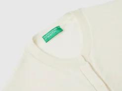 Cream white cardigan in pure cashmere