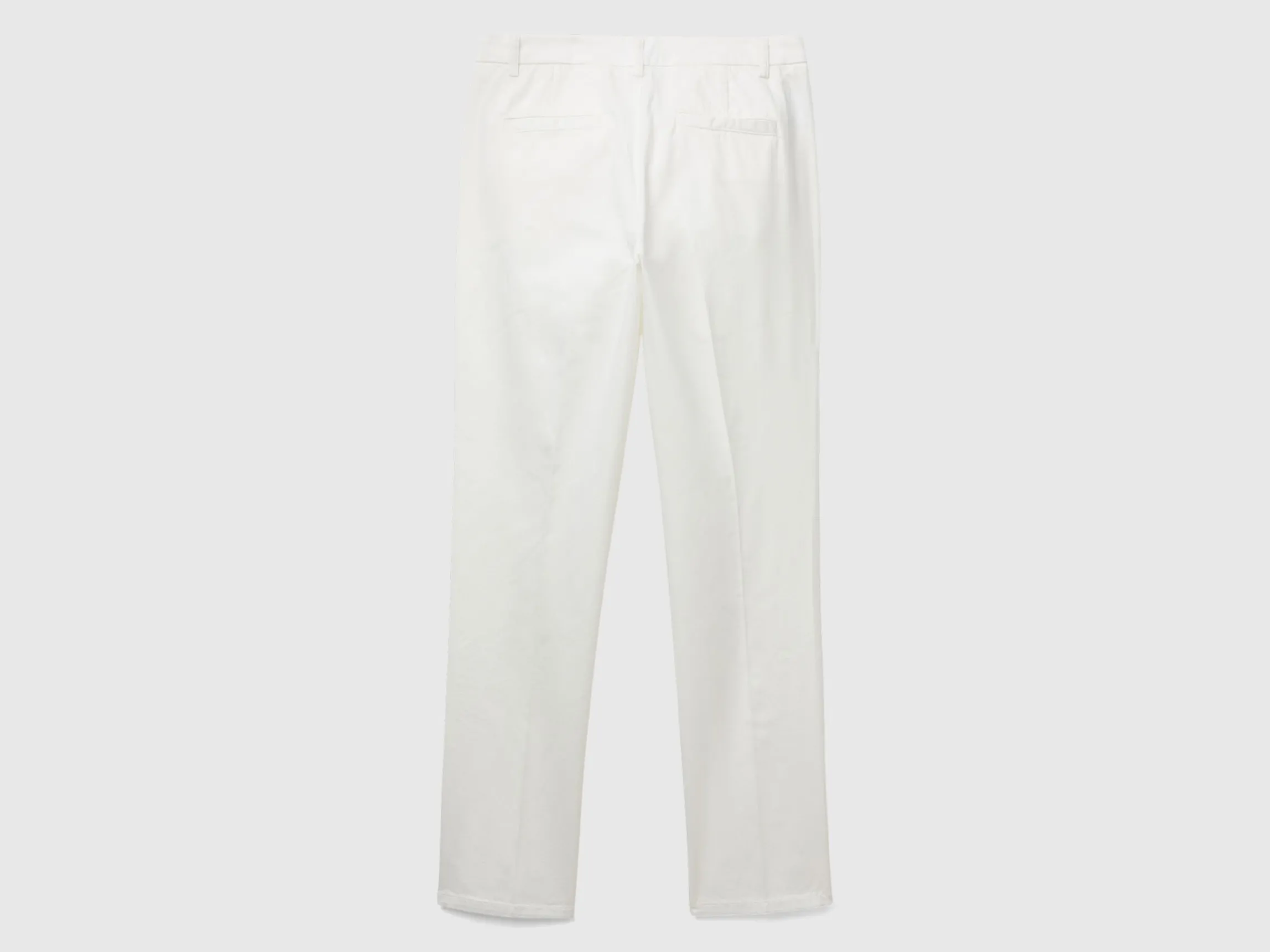Cream white slim fit cotton chinos