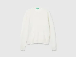 Cream white sweater in pure cashmere