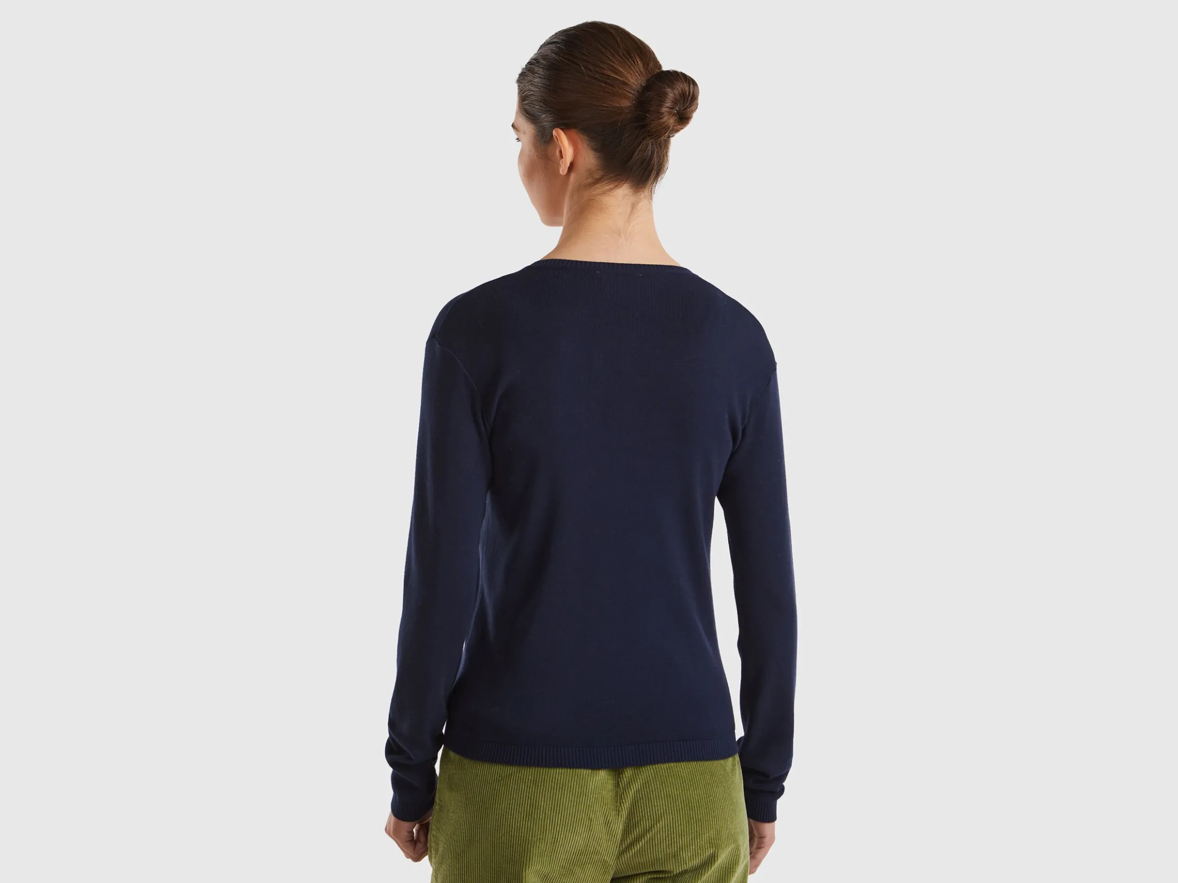 Crew neck cardigan in pure cotton