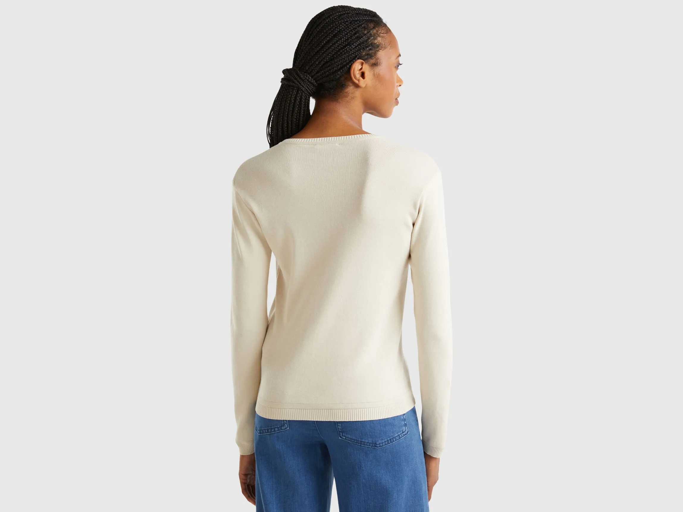 Crew neck cardigan in pure cotton