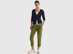 Crew neck cardigan in pure cotton
